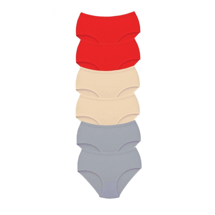 biçomi 6 Adet Tutku Kadın Yüksek Bel Bato Kalın Lastik Külot S17