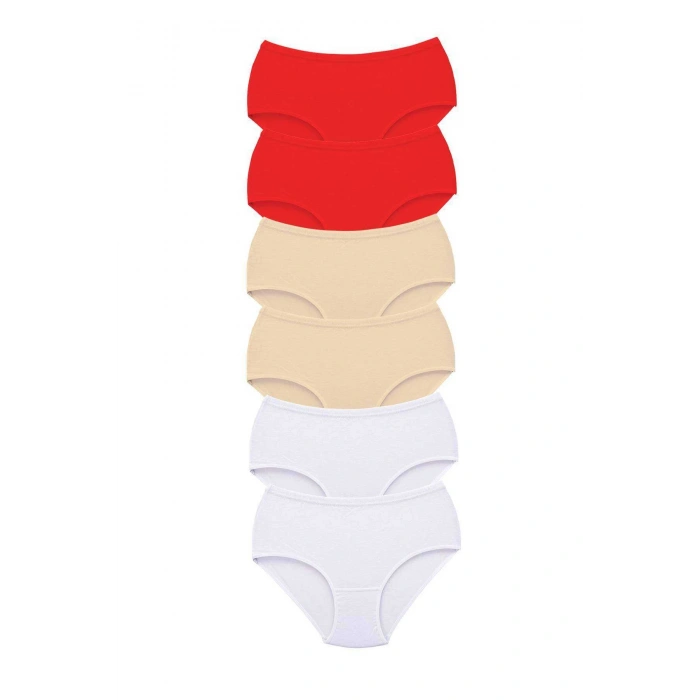 biçomi 6 Adet Tutku Kadın Yüksek Bel Bato Kalın Lastik Külot S18