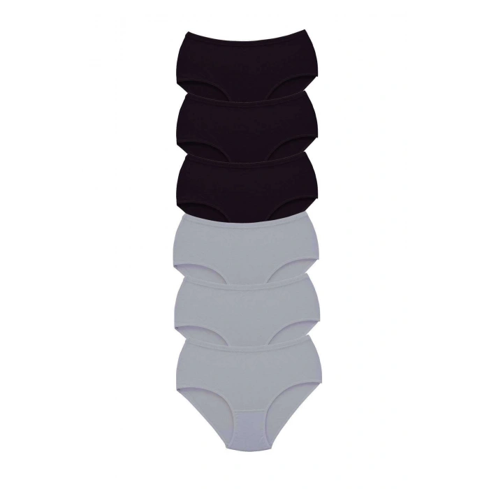 biçomi 6 Adet Tutku Kadın Yüksek Bel Bato Kalın Lastik Külot S3