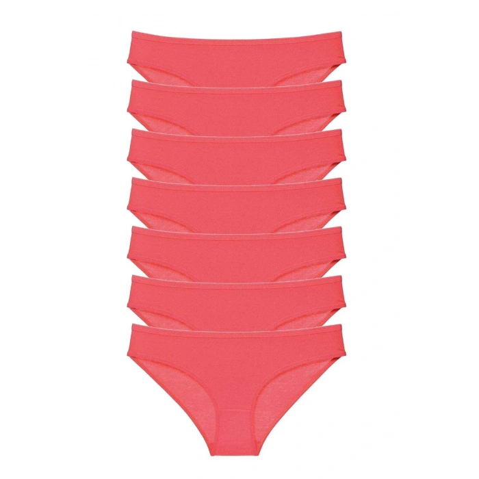 biçomi 7 adet Süper Eko Set Likralı Kadın Slip Külot Fuşya