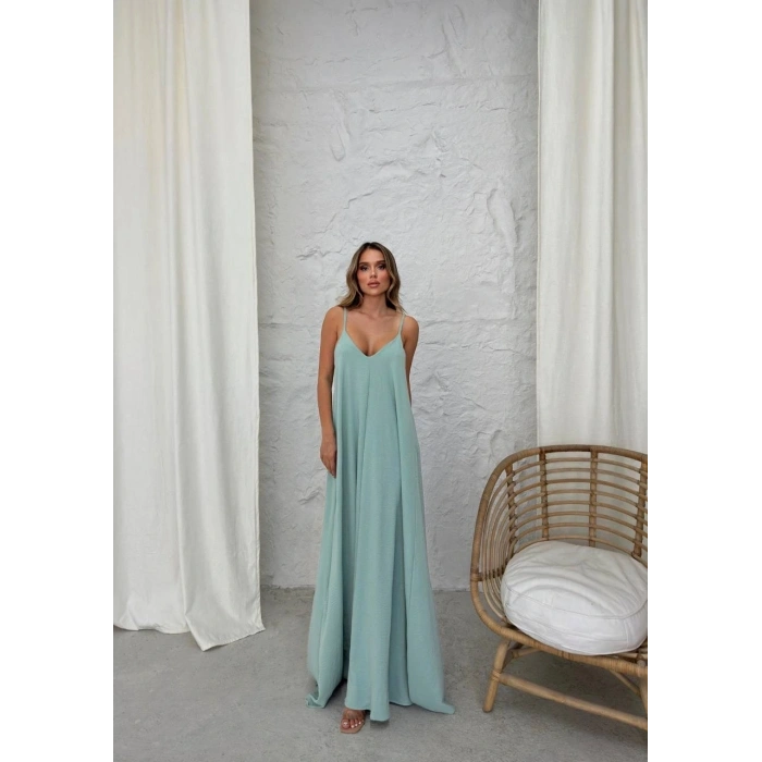 BİÇOMİ Aerobin uzun elbise çağla yeşili pt