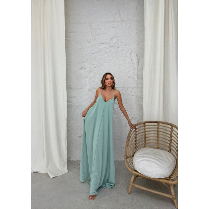 BİÇOMİ Aerobin uzun elbise çağla yeşili pt