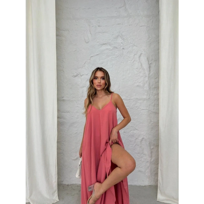 BİÇOMİ Aerobin uzun elbise pembe pt