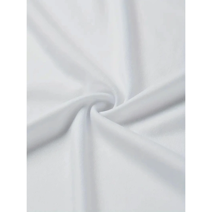 Biçomi Baskılı Oversize Bisiklet Yaka T-shirt - Beyaz