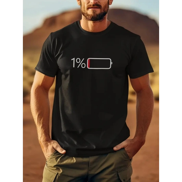 Biçomi Baskılı Oversize Bisiklet Yaka T-shirt - Siyah