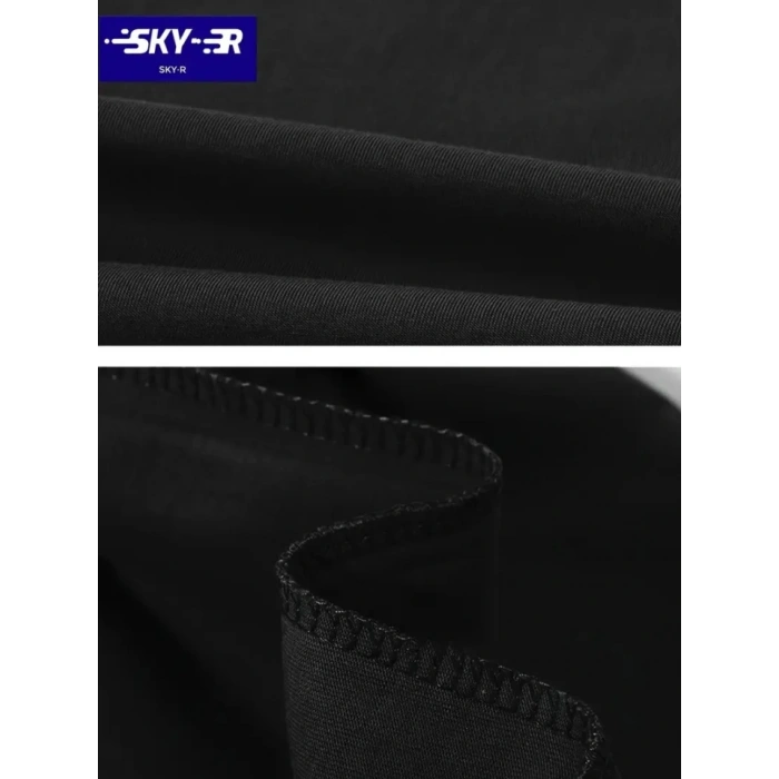 Biçomi Baskılı Oversize Bisiklet Yaka T-shirt - Siyah