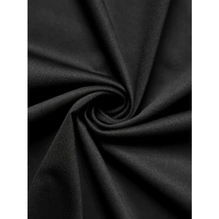 Biçomi Baskılı Oversize Bisiklet Yaka T-shirt - Siyah