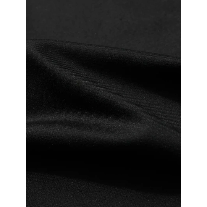 Biçomi Baskılı Oversize Bisiklet Yaka T-shirt - Siyah