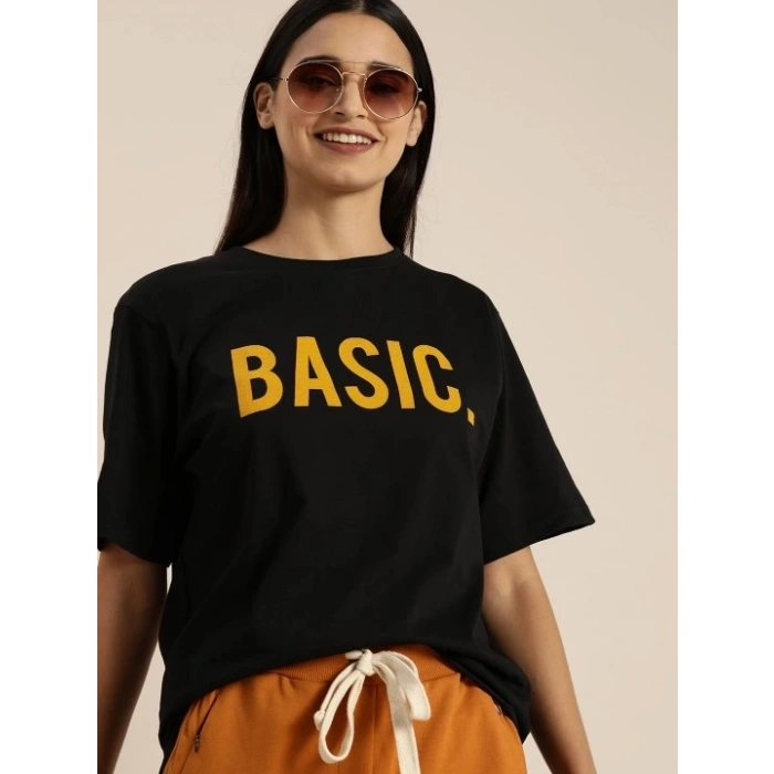Biçomi Baskılı T-shirt - Siyah