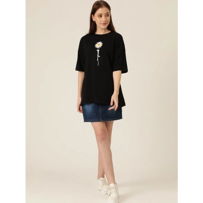 Biçomi Baskılı T-shirt - Siyah