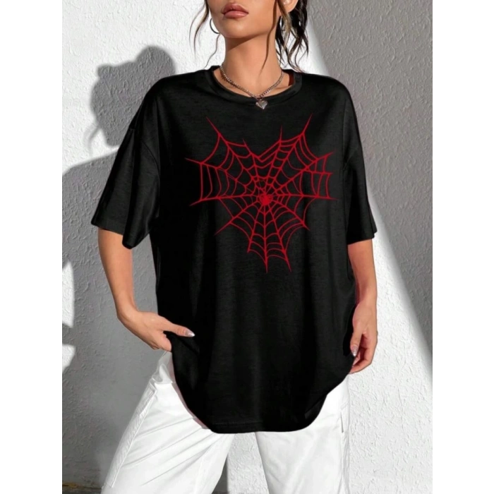 Biçomi Baskılı T-shirt - Siyah
