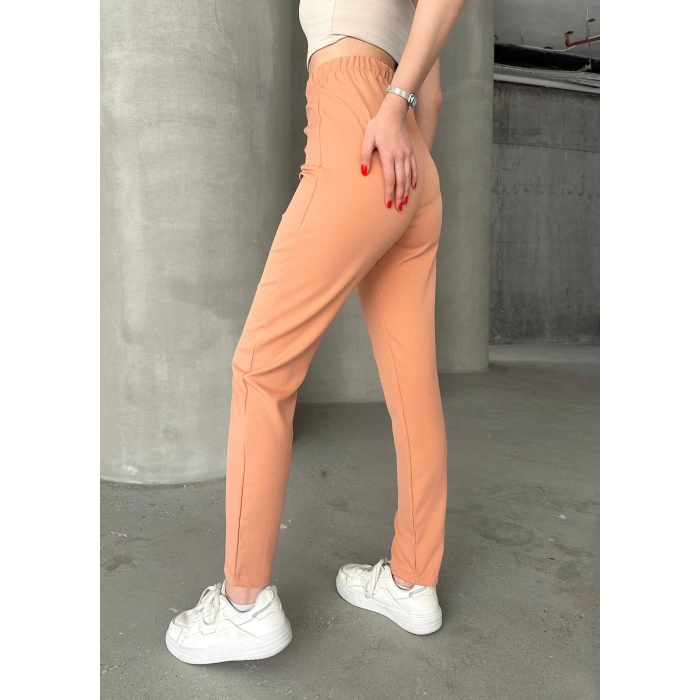 BİÇOMİ Beli lastikli karamel pantolon