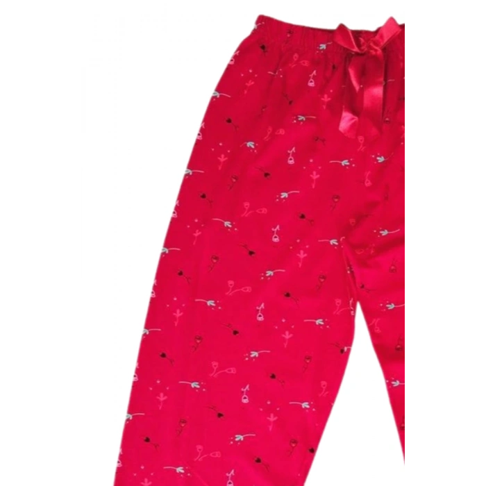 biçomi Beli Lastikli Mevsimlik Viskon Penye Pantolon Kırmızı