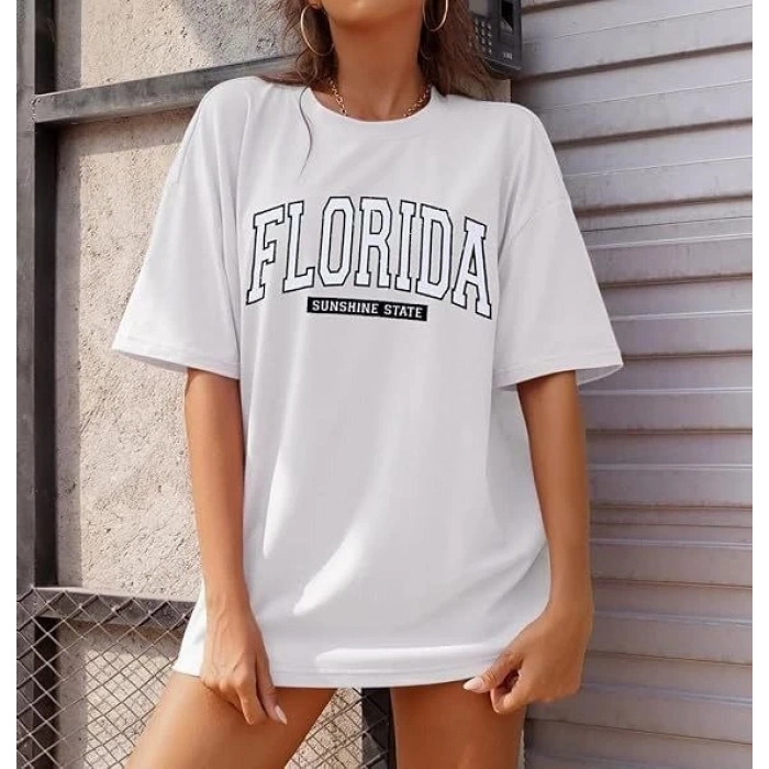 Biçomi Bisiklet Yaka Baskılı T-shirt - Beyaz