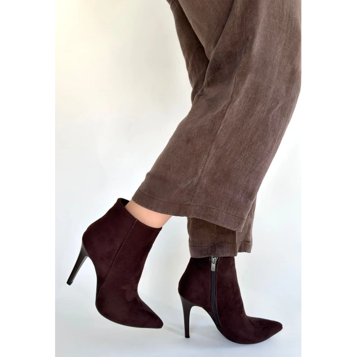 BİÇOMİ Blan Acı Kahve Süet Topuklu Bot
