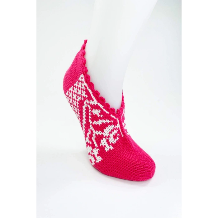 biçomi El Örgüsü Kışlık Şık Kadın Yün Patik D11