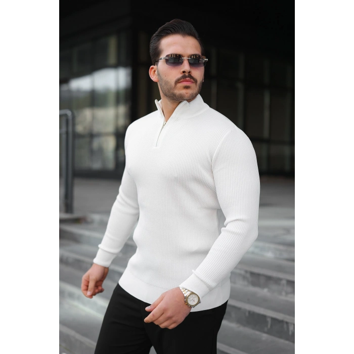 Biçomi Erkek Balıkçı Zip Yaka Uzun Kollu Triko