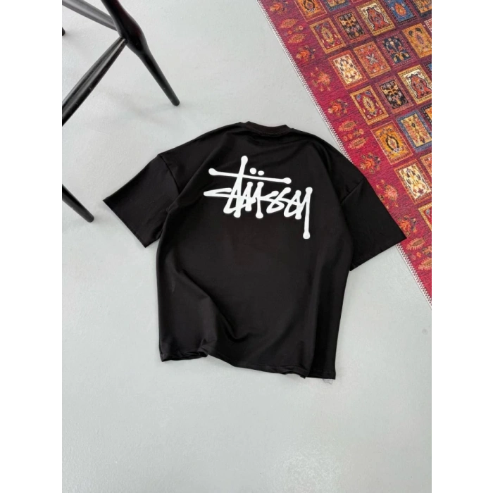 Biçomi Erkek Baskılı Oversize T-shirt - Siyah