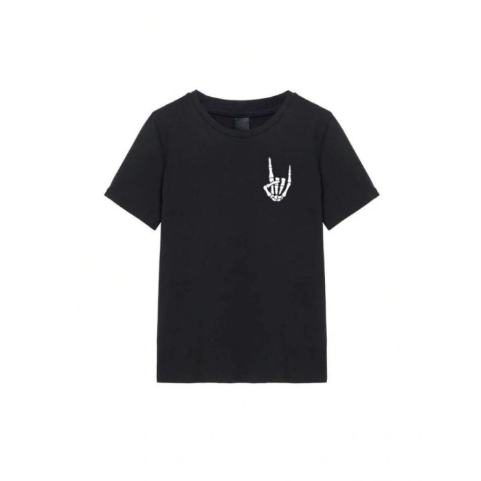 Biçomi Erkek Baskılı Oversize T-shirt - Siyah