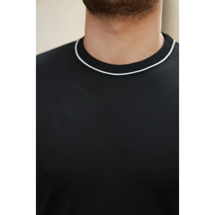Biçomi Erkek Bisiklet Yaka Ribanalı Kısa Kollu Tshirt