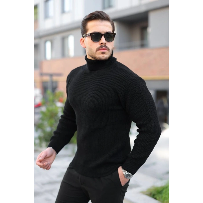 Biçomi Erkek Boğazlı Örme Kazak