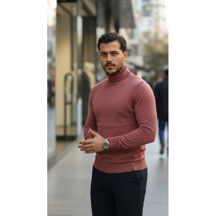 Biçomi Erkek Boğazlı Yaka Uzun Kollu Triko