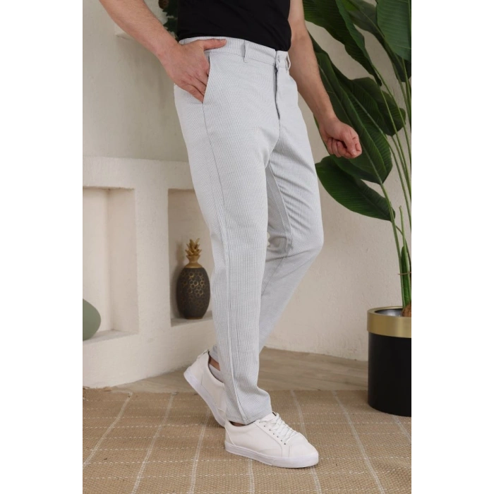 Biçomi Erkek Casual Slim Fit Cord Desenli Kumaş Pantolon