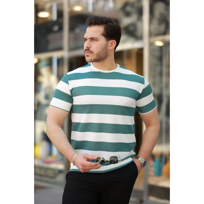 Biçomi Erkek çift Renk Pamuklu örme Kumaş Kısa Kollu T-shirt