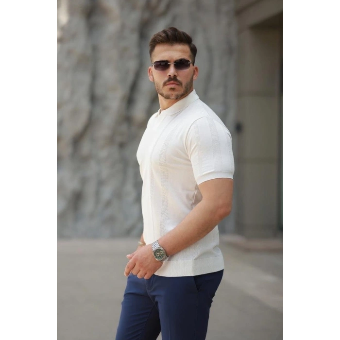 Biçomi Erkek Hemşire Yaka Kısa Kollu Tişört