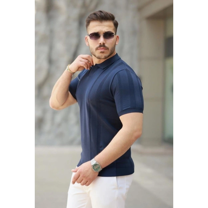 Biçomi Erkek Hemşire Yaka Kısa Kollu Tişört