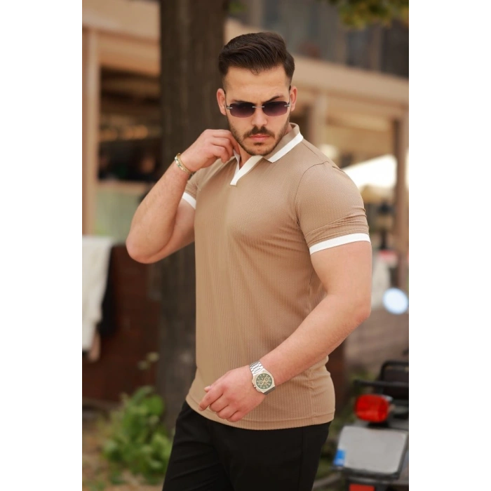Biçomi Erkek Hemşire Yaka Kısa Kollu Tişört