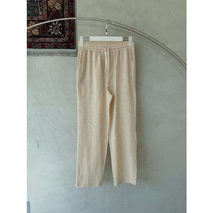 Biçomi Erkek İthal Yıkamalı Keten Pantolon