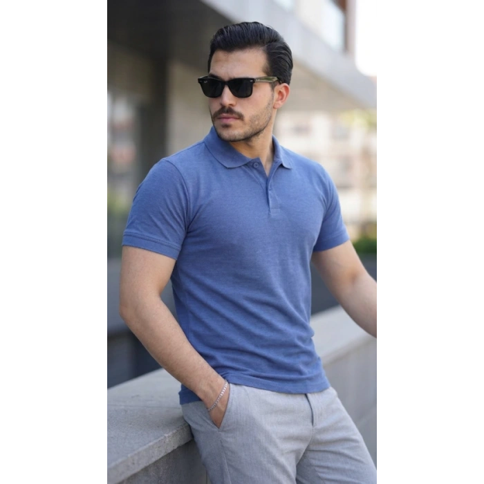 Biçomi Erkek Kısa Kollu Yakalı Tişört