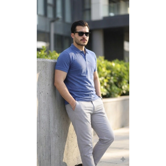 Biçomi Erkek Kısa Kollu Yakalı Tişört