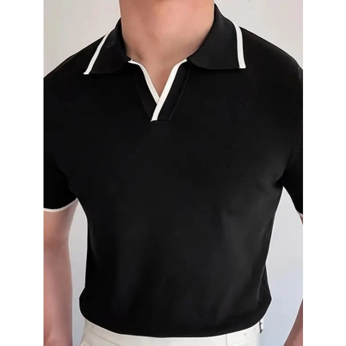 Biçomi Erkek Kısa Kollu Yakalı Triko Tişört