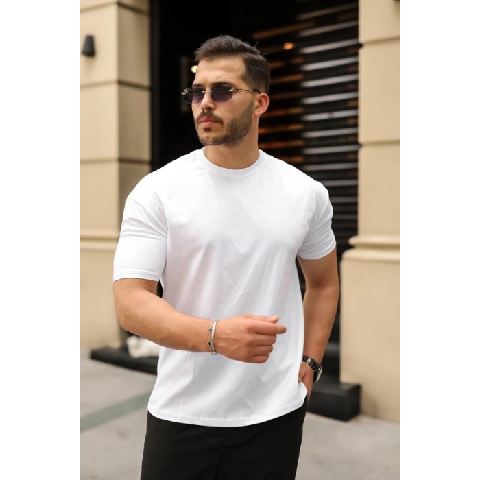 Biçomi Erkek Kolları Dar Kesim Rahat Kalıp Basic Tişört