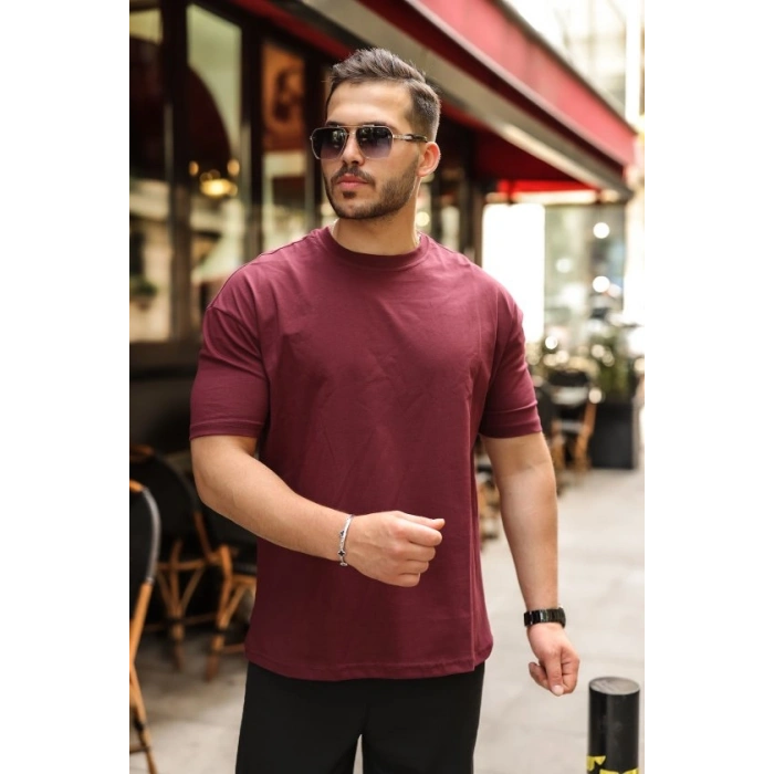 Biçomi Erkek Kolları Dar Kesim Rahat Kalıp Basic Tişört