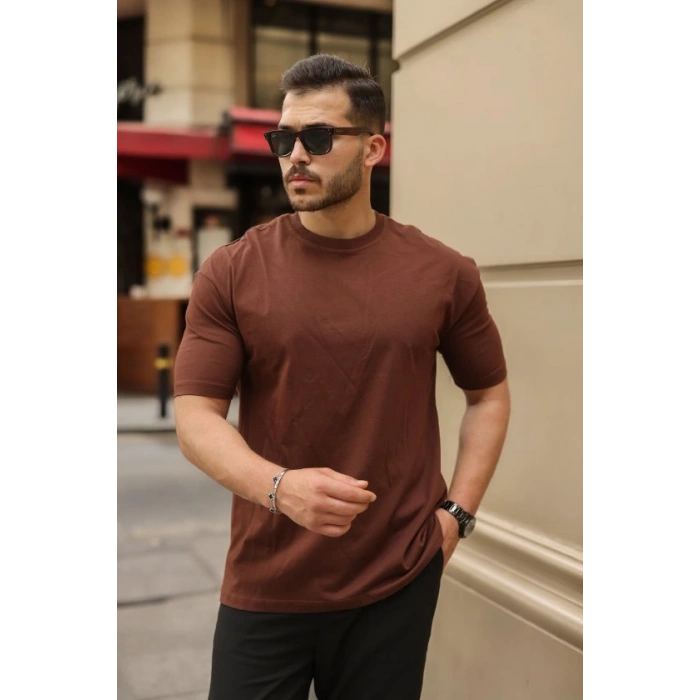 Biçomi Erkek Kolları Dar Kesim Rahat Kalıp Basic Tişört