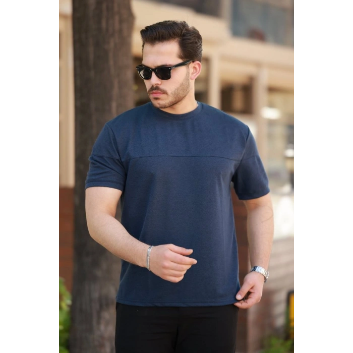 Biçomi Erkek Oversize Bisiklet Yaka Kısa Kollu T-shirt