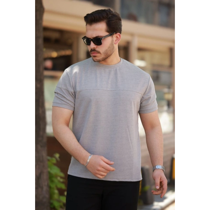 Biçomi Erkek Oversize Bisiklet Yaka Kısa Kollu T-shirt