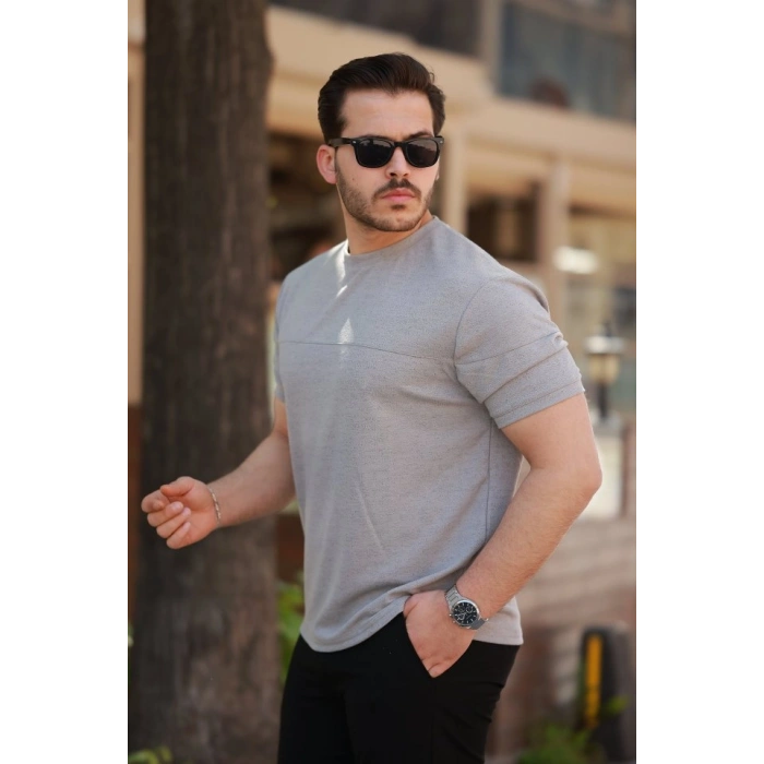 Biçomi Erkek Oversize Bisiklet Yaka Kısa Kollu T-shirt
