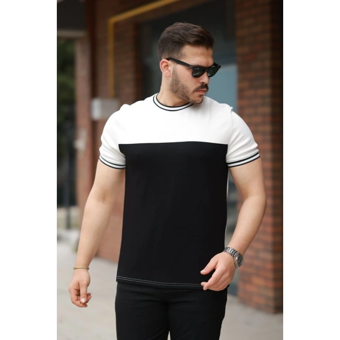 Biçomi Erkek Parçalı Renk Kısa Kollu Tişört