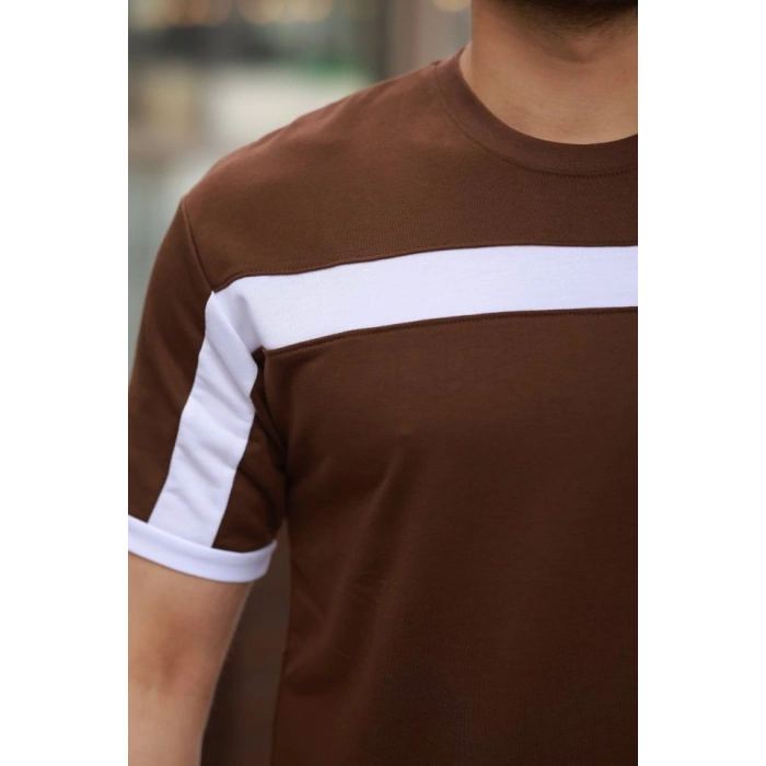 Biçomi Erkek şerit Detaylı Kısa Kollu T-shirt