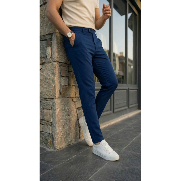 Biçomi Erkek Slim Fit Dilli Kumaş Pantolon