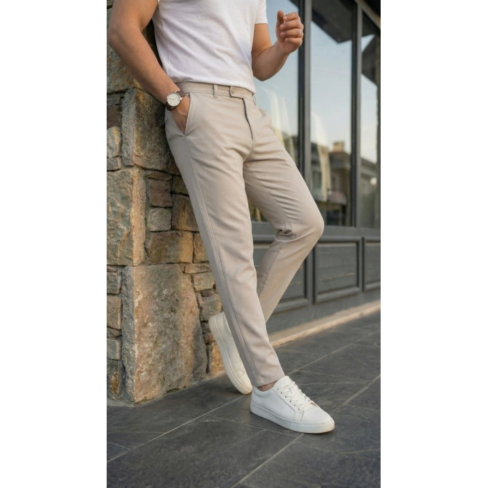 Biçomi Erkek Slim Fit Dilli Kumaş Pantolon
