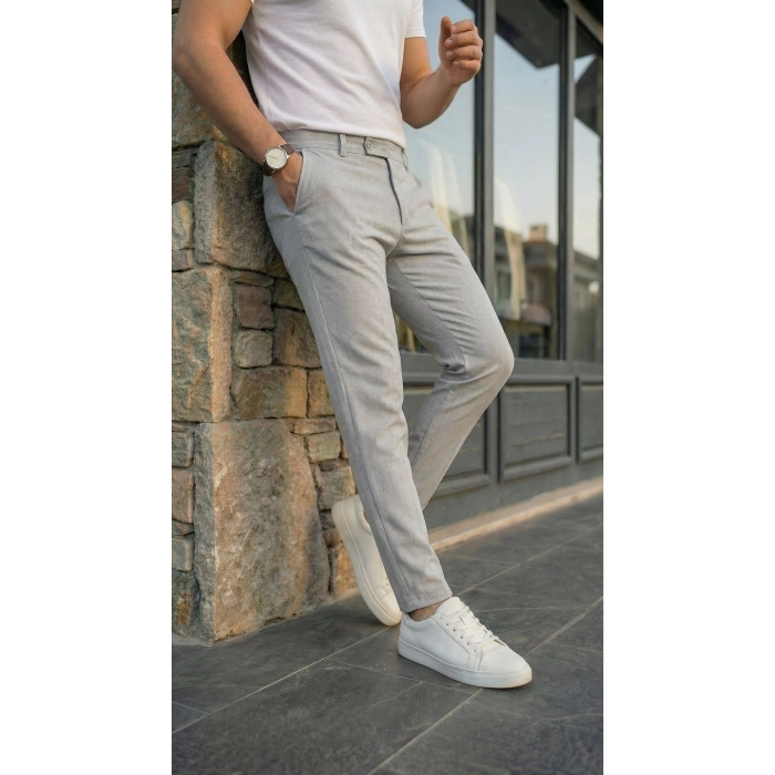 Biçomi Erkek Slim Fit Dilli Kumaş Pantolon