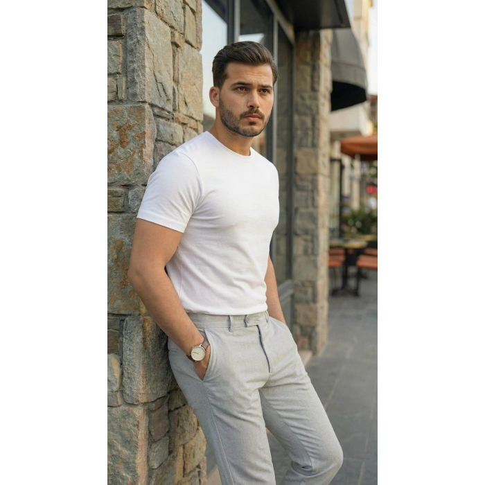 Biçomi Erkek Slim Fit Dilli Kumaş Pantolon