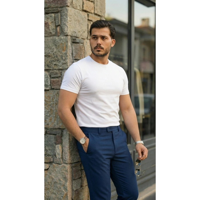 Biçomi Erkek Slim Fit Dilli Kumaş Pantolon