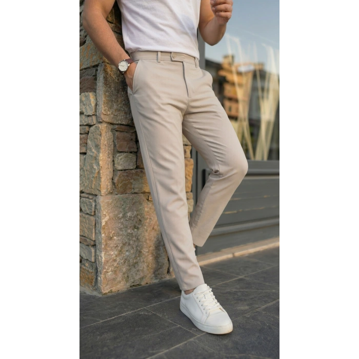 Biçomi Erkek Slim Fit Dilli Kumaş Pantolon