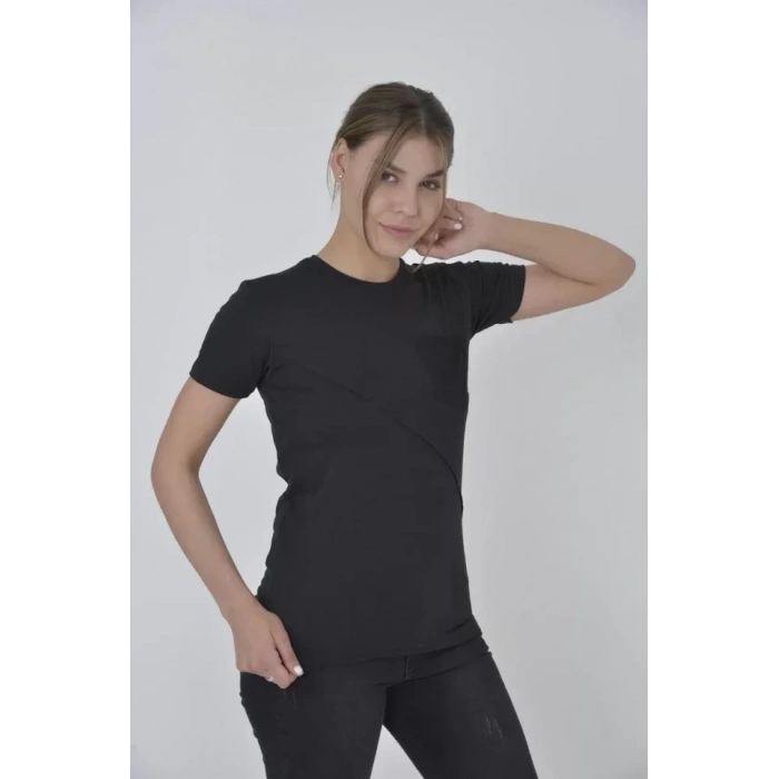Biçomi File Cepli Slim Fit T-shirt - Siyah